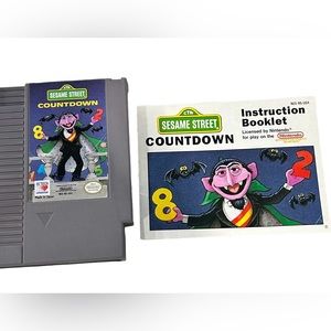 Vintage Nintendo NES Sesame Street The Count Countdown Video Game Instructions